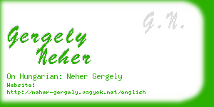 gergely neher business card